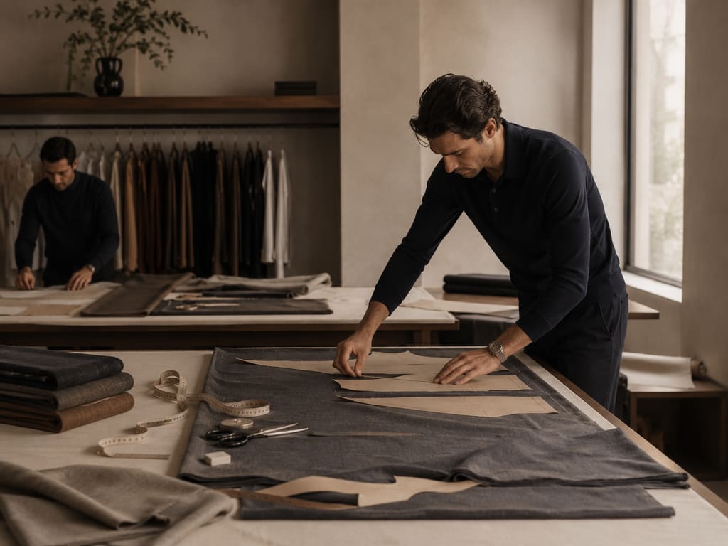 Cutting Floor · Turkey — patterns laid against grey wool