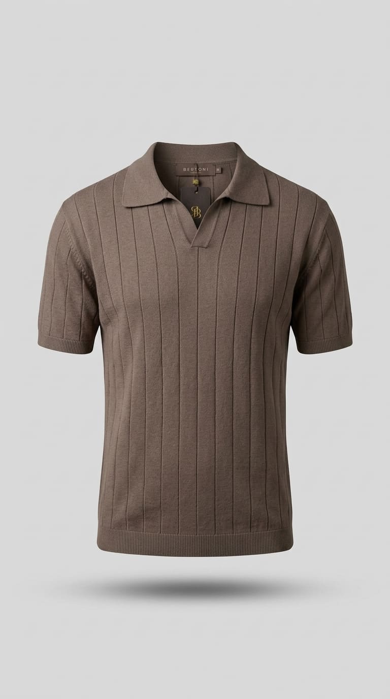 Ribbed Knit Polo